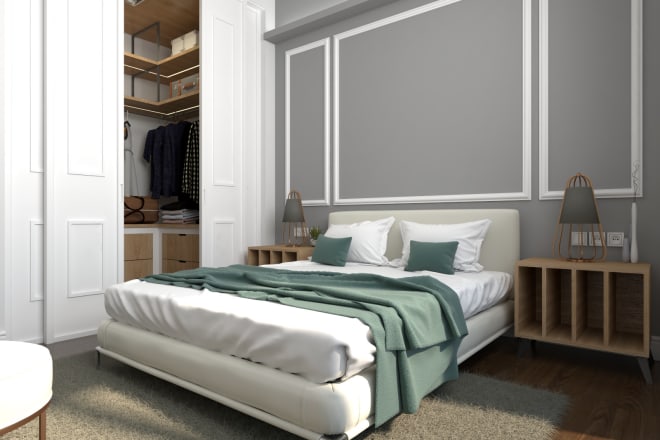 I will create 3d rendering your interior design