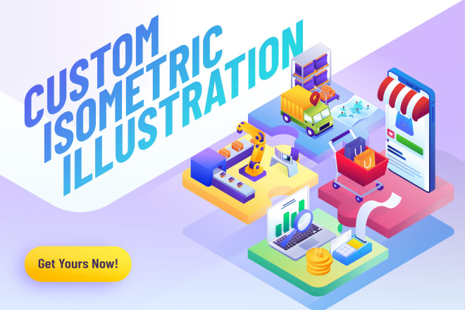 I will create amazing 3d isometric vector illustration design