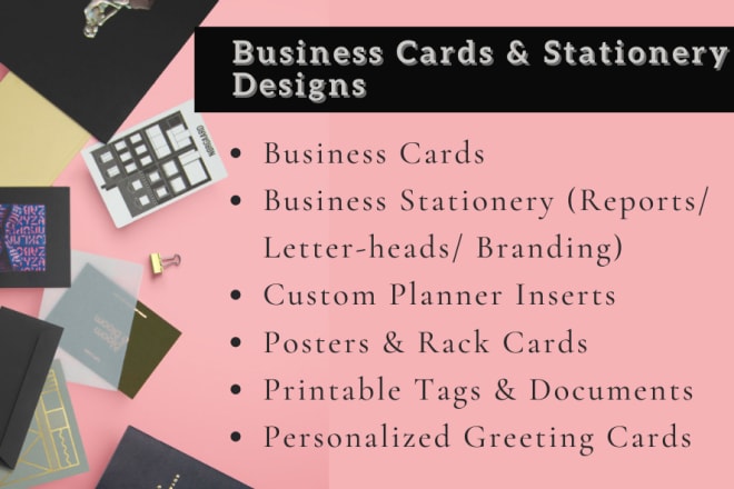I will create business cards, custom planner inserts and stationery
