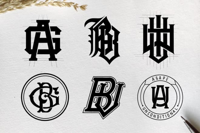 I will create initial monogram logo