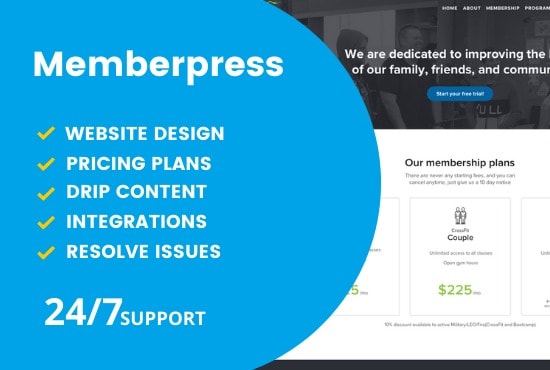 I will create membership website with memberpress