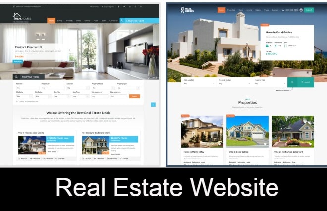 I will create real estate, property website for agents, realtors, brokers, investors