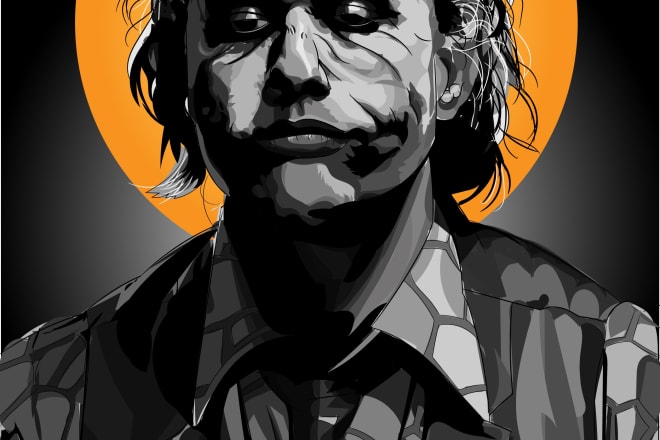 I will create your portrait illustration in black and white only