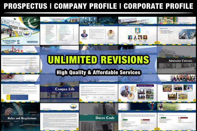 I will design corporate profile, company profile and prospectus