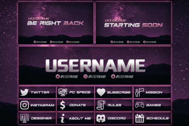 I will design custom twitch overlay, banner, facecam and panels