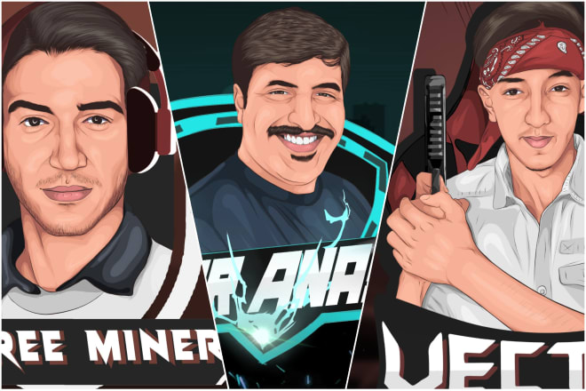 I will design gaming cartoon logo and intro for youtube or twitch