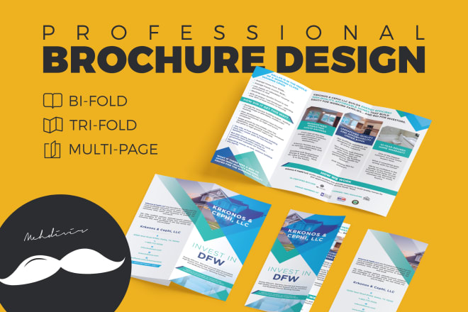 I will design professional brochure tri fold and bi fold
