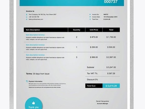 I will design professional invoice template or quotation template