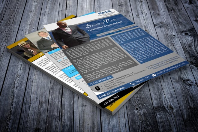 I will design professional speaker one sheet, media kit, press kit