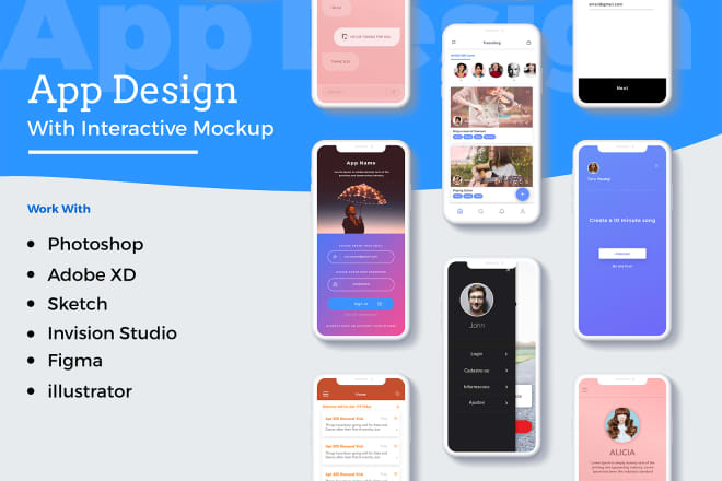 I will do beautiful app design with interactive mockup