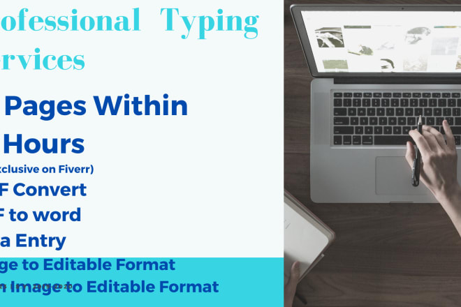 I will do fast typing jobs 40 pages within 24 hours