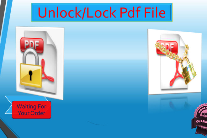 I will do lock,unlock uneditable pdf file password within 12hr