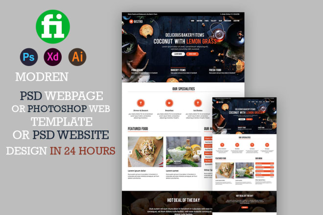 I will do web design, PSD mockup, UI UX, website design or template or landing page