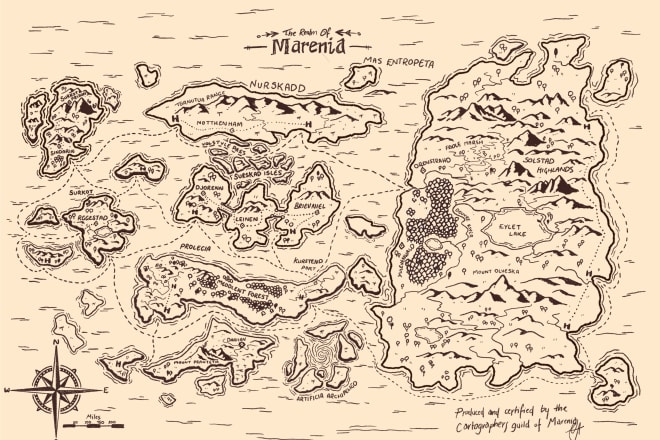 I will draw a map real or fictional in a variety of styles