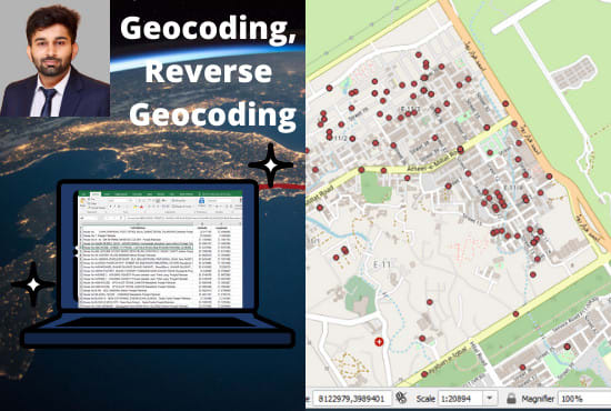 I will geocode and reverse geocode your address or location