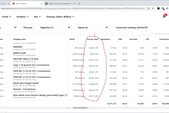 I will reduce your pinterest PPC to 1p per click