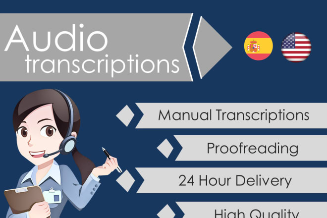 I will transcribe 1 hour of audio or video in spanish to english
