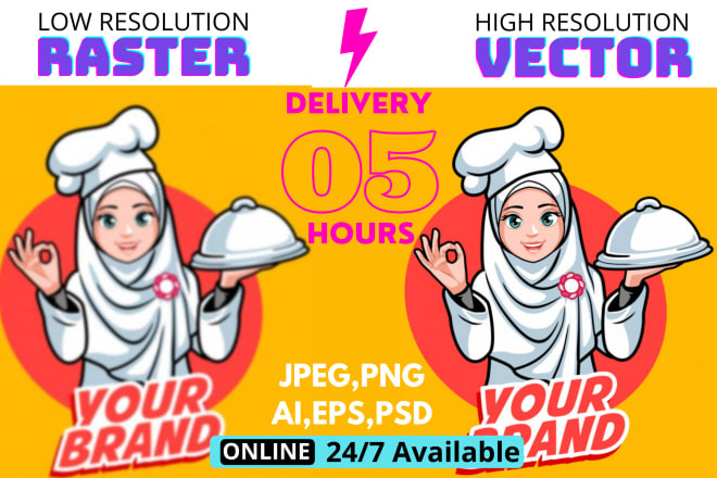 I will vectorize fix edit vector tracing redesign your logo image, sketch, illustration