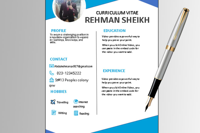 I will write professional and conspicuous resume