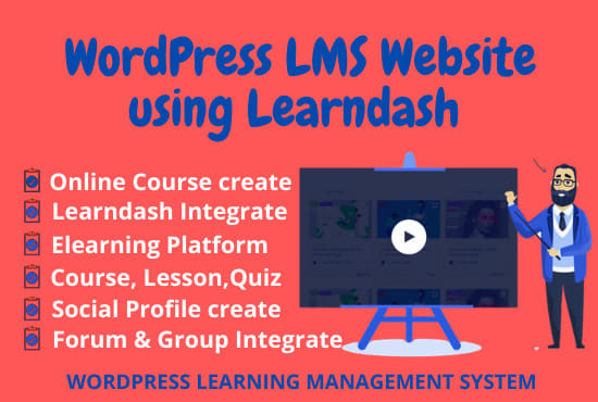 I will build a wordpress lms using learndash and buddyboss theme