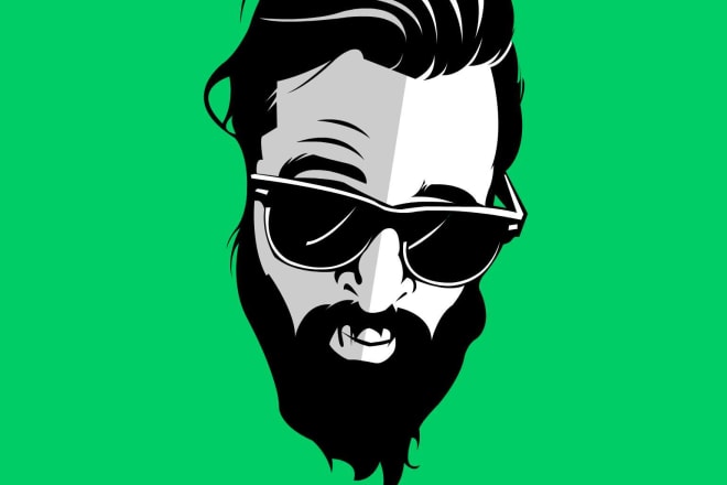 I will create a vector art portrait black and white