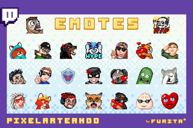 I will create awesome pixel art twitch emotes