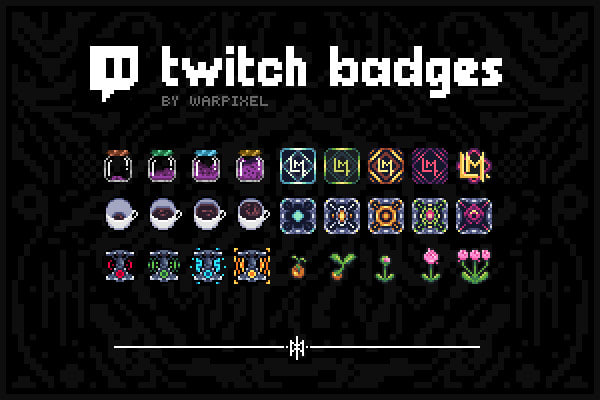 I will create custom twitch sub badges in pixel art