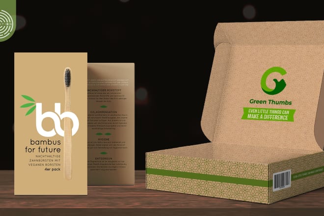 I will create kraft packaging, packaging box design, kraft box design, subscription box