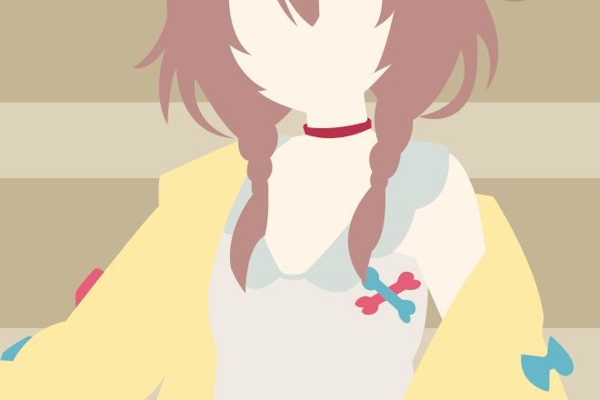 I will create minimal flat illustration of anime character