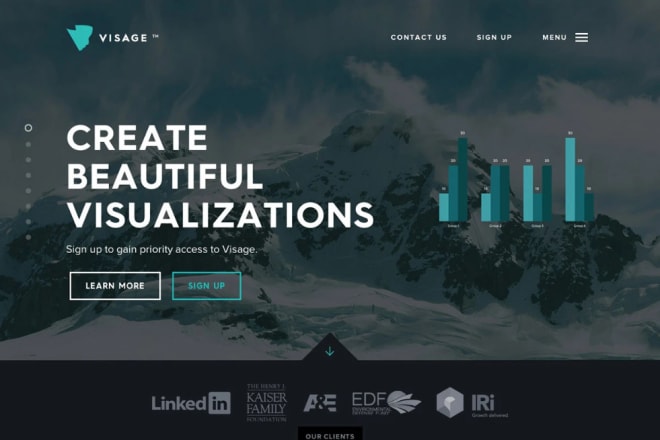 I will create one page website with parallax effect