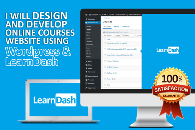 I will create online courses website using learndash