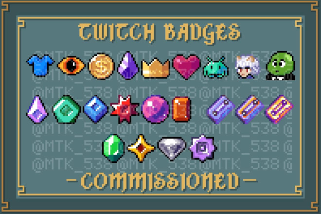 I will create twitch pixel art badges for you