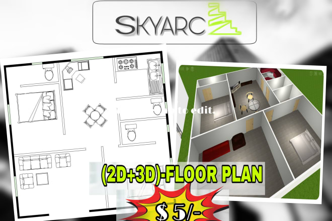 I will design 2d and 3d floor plan at same price