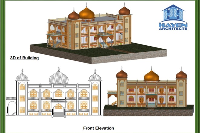 I will design 2d floor plan front elevation and 3d in autocad