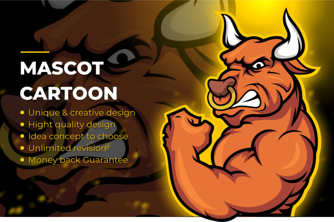 I will design a professional mascot cartoon logo