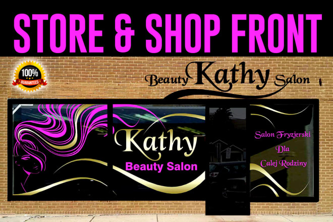 I will design amazing shop front sign, billboard, window graphics