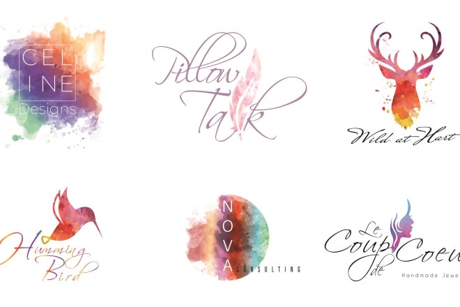 I will design an elegant watercolour logo