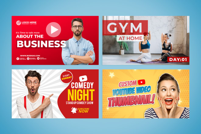 I will design custom eye catchy youtube video thumbnails