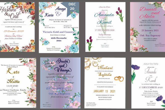 I will design elegant and unique invitations for you