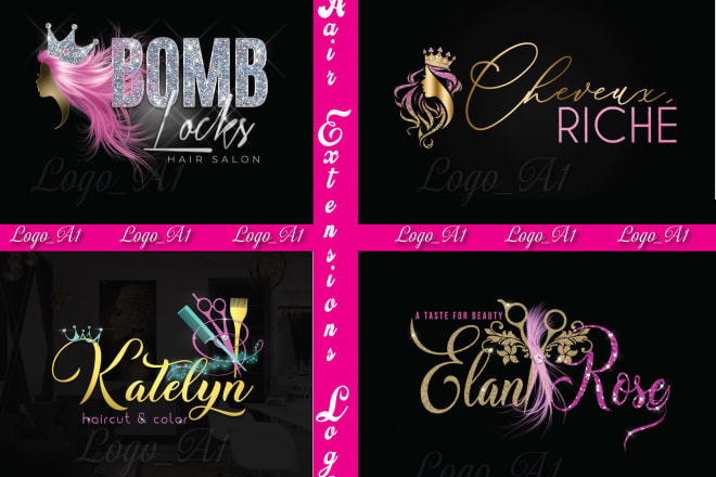 I will design hair salon, hair extensions and boutique logo