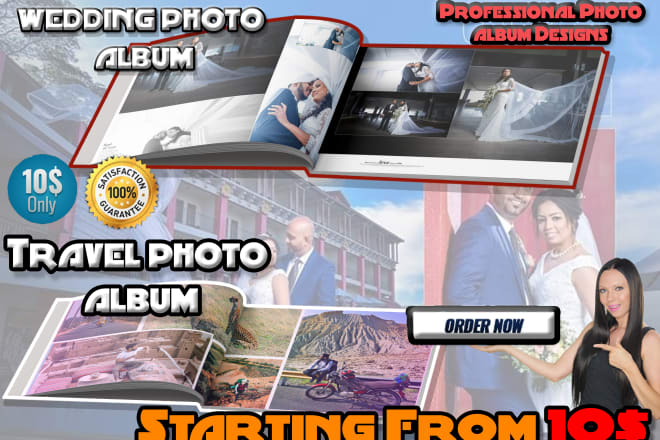 I will design print ready wedding or travel photo album book