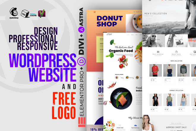 I will design state of the art wordpress website with free logo