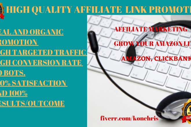 I will do affiliate link promotion amazon products promotion with sales guarantee