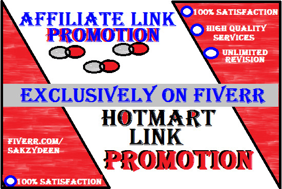 I will do affiliate marketing,clickbank,hotmart link promotion,redbubble,teespring,USA
