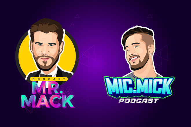 I will do amazing cartoon podcast cover, logo