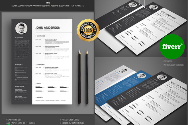 I will do clean attractive resume design,cv design