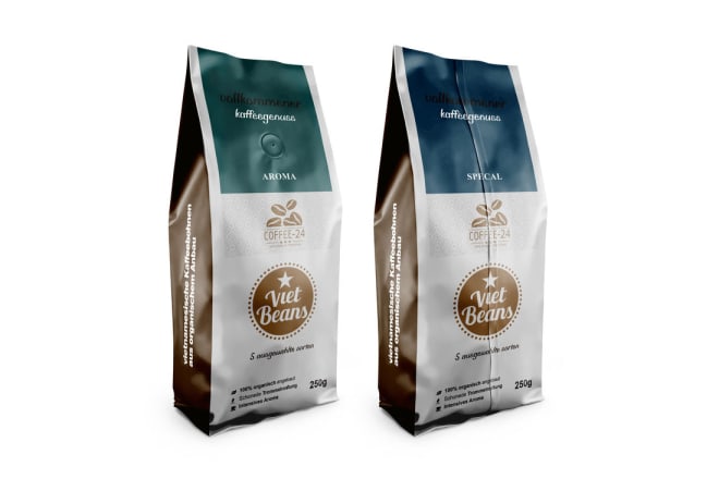 I will do coffee packaging, coffee bag design, coffee label design