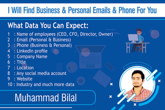 I will do email finding and phone finding for you