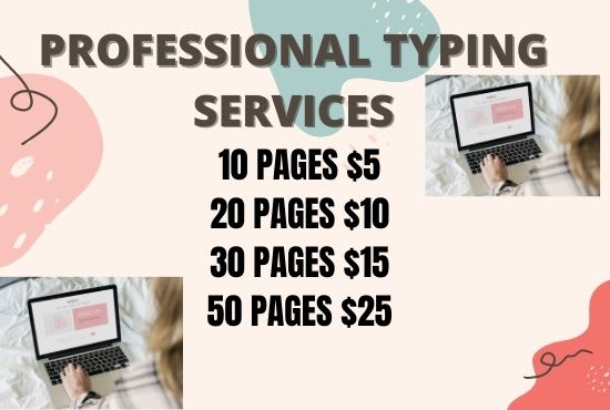 I will do professional typing job, manual entry work, PDF to word