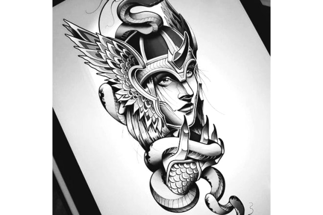 I will draw a custom tattoo design